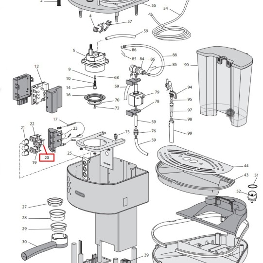 DeLonghi slēdzis viena pola ar fiksāciju EC251| ECO**