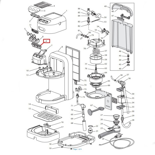 DeLonghi slēdzis viena pola ar fiksāciju EC251| ECO**