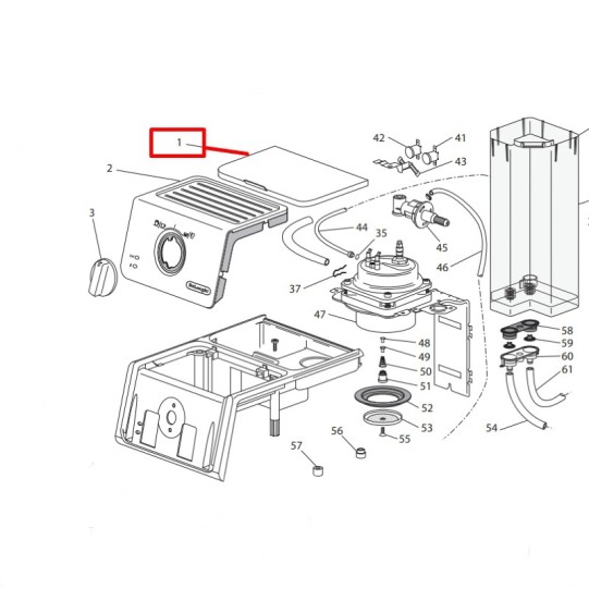 DeLonghi ūdens tvertnes vāks, ECP33.21, ECP33.31 (5313251581)