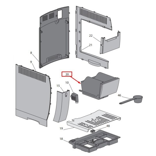 Delonghi kafijas biezumu tvertne, melna Dinamika
