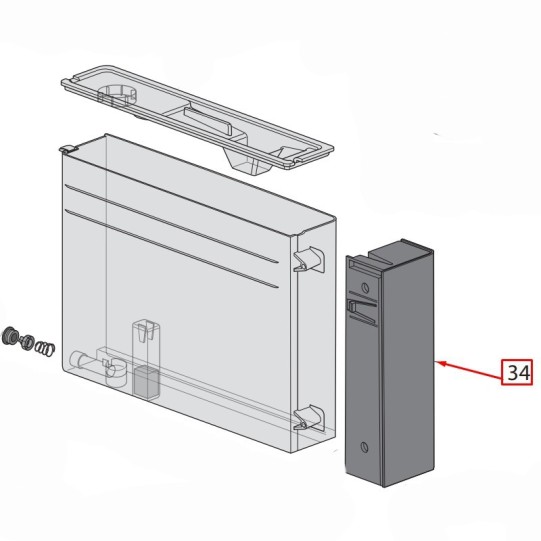 Delonghi ūdens tvertnes panelis, melns ECAM 290.61.B (AS00002656)
