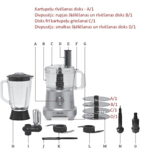 Nerūsējošā tērauda disks Stollar SPP700 virtuves kombainam (SPP700/12)