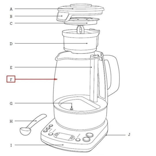 Stikla krūze Sage BTM800, Breville BTM800 tējkannai (BTM800/02)