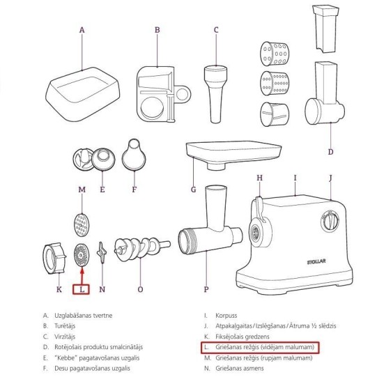 Meat grinder plate, medium Stollar BMG570, BMG750, BMG900, BMG750/02B