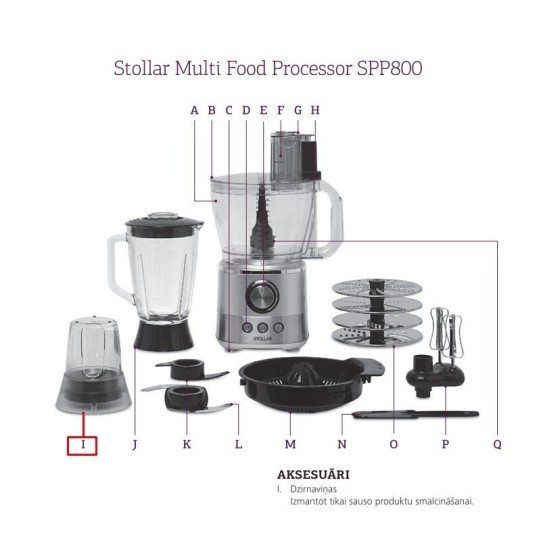 Dzirnavas komplektā virtuves kombainam Stollar SPP800 (SPP800/04)