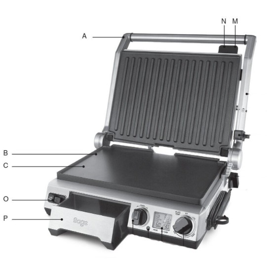 Plakanā cepšanas plātne Sage, Breville BGR820, BGR840 griliem (BGR820/251)
