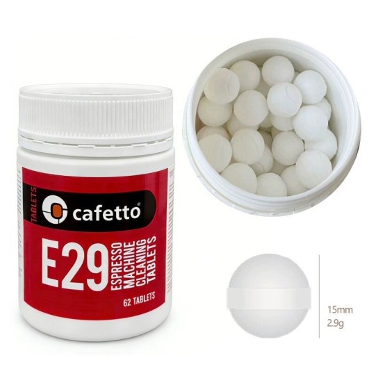 CAFETTO E29 tīrīšanas tabletes 62 gab x 2,9 g