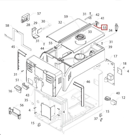 Lid hinge pin for Saeco and Gaggia coffee machines (421944061701)