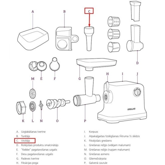 Pusher for Stollar BMG750 meat grinders (BMG750)