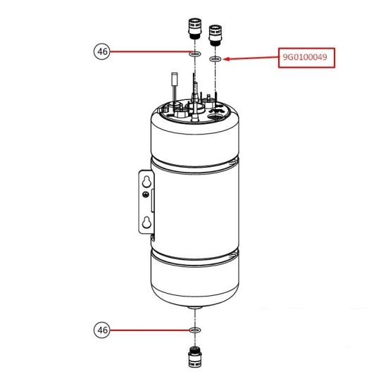 Boiler coupling O-ring for Dr. Coffee coffee machines (9G0100049)