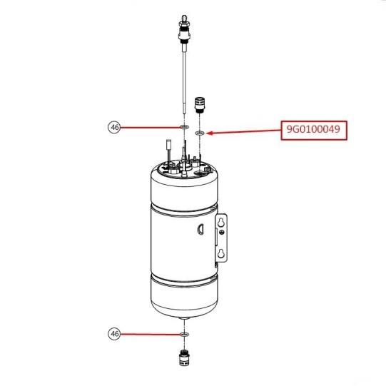 Boiler coupling O-ring for Dr. Coffee coffee machines (9G0100049)